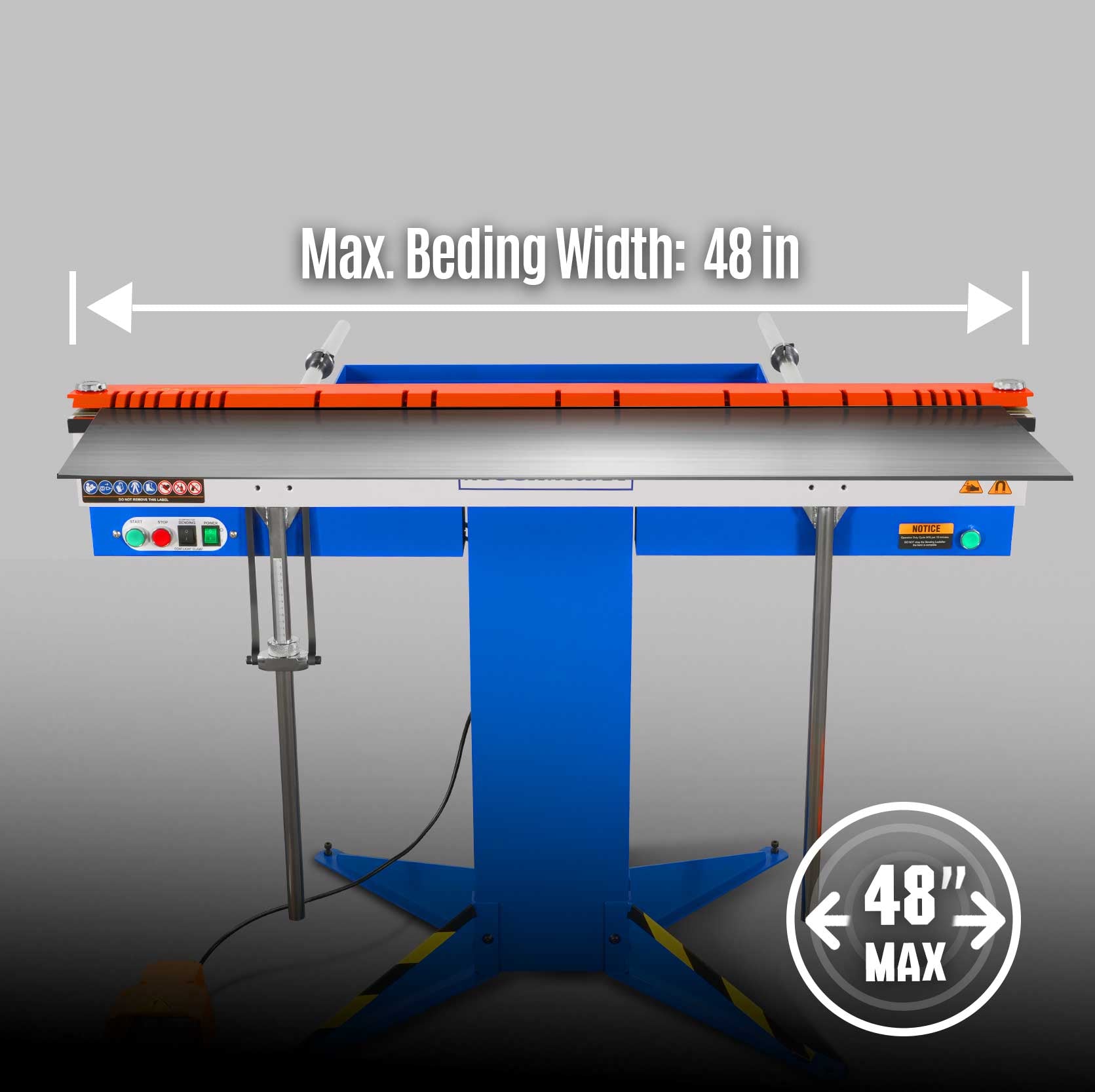 48'' Industrial Magnetic Pan and BOX Heavy Duty Sheet Metal Brake 20 Gauge Capacity Shear Press Brake,  MSMB1250E