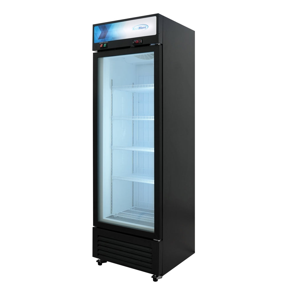 24 in. Commercial One Glass Door Merchandiser Freezer, 12 Cu. Ft. in Black