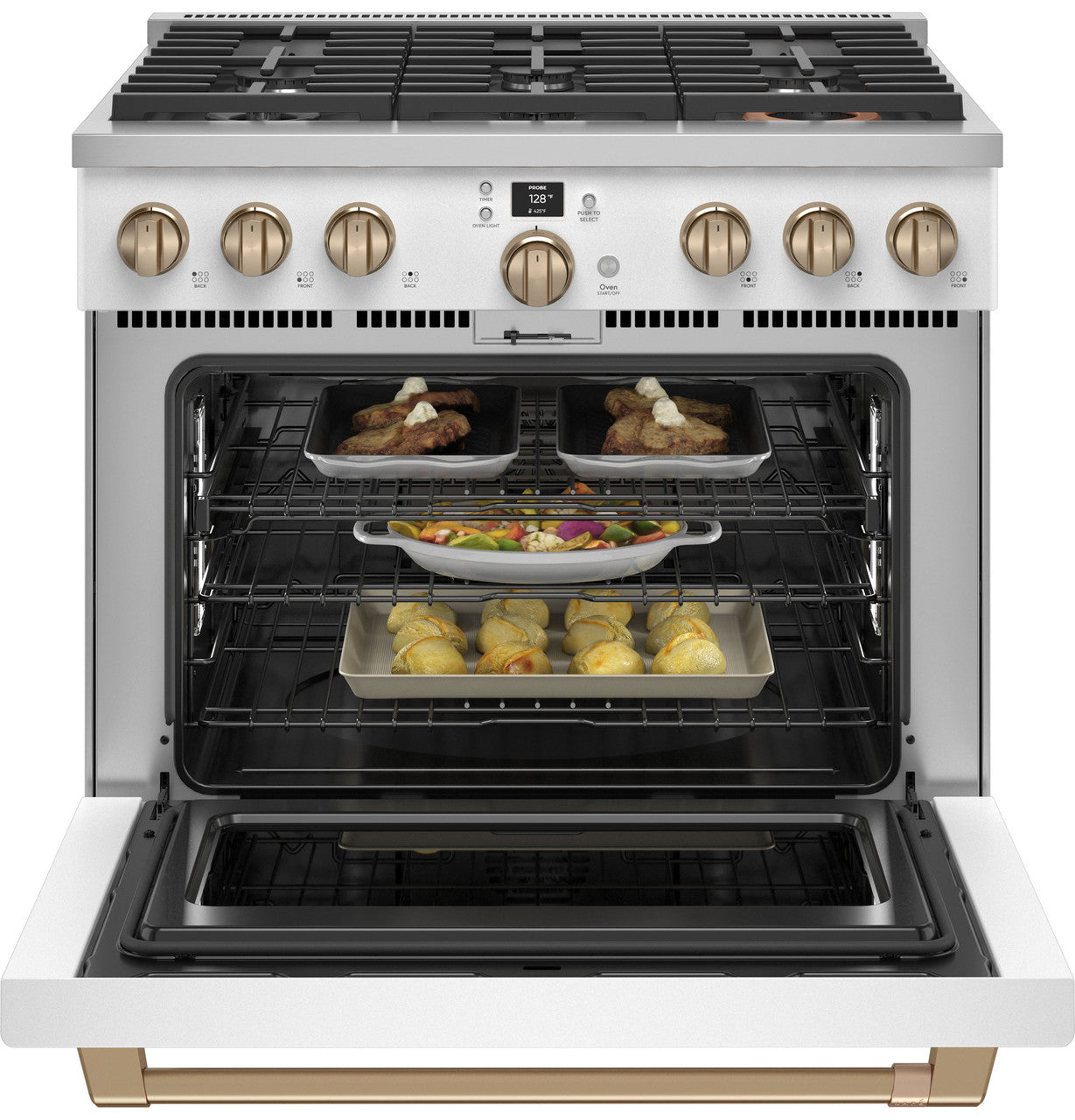 CAFÉ™ 36" Smart Dual-Fuel Commercial-Style Range with 6 Burners (Natural Gas)