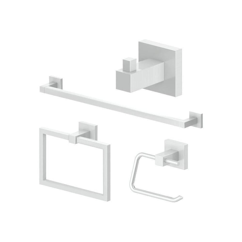 ZLINE Bliss Bathroom Hardware Package with Towel Rail, Hook, Ring and Toilet Paper Holder with Color Options (4BP-BLSACC) main image.