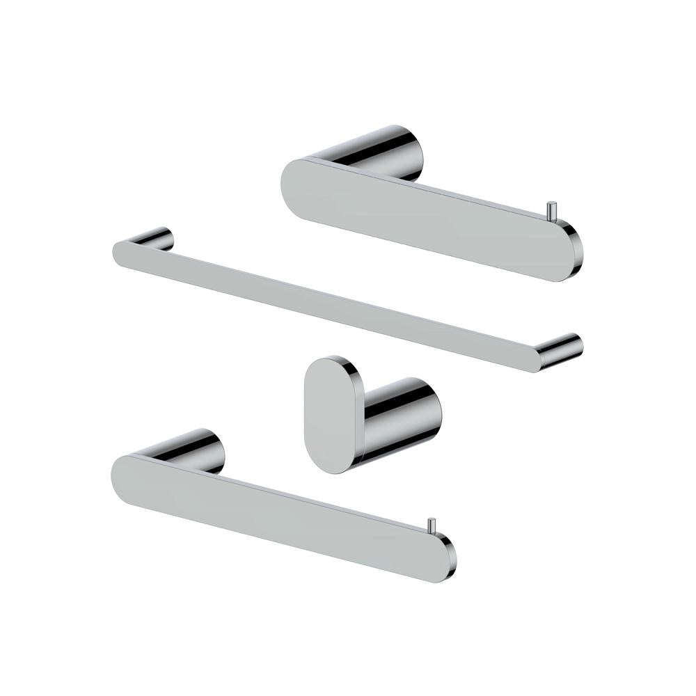 ZLINE Crystal Bay Bathroom Hardware Package with Towel Rail, Hook, Ring and Toilet Paper Holder with Color Options (4BP-CBYACC) main image.