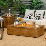 Costway 48 x 27" Outdoor Gas Fire Pit Table 50,000 BTU Lava Rocks Cover 43751268 New