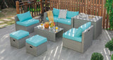 Costway 8-Piece Patio Rattan Sofa Furniture Set w/ Storage Cover Cushions 21549738 New
