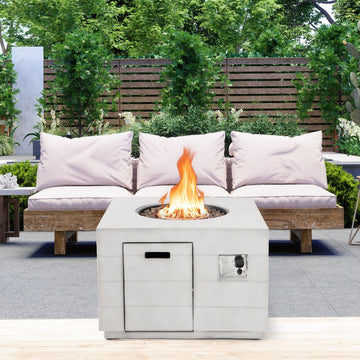 Costway 34" Square Concrete Propane Fire Pit Table 50,000 BTU 59136078 New