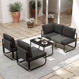 Costway 4-Piece Patio Furniture Set with Cushions & Coffee Table 64437121 New