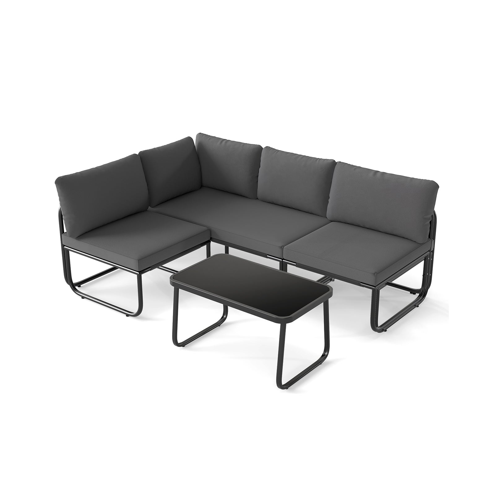 Costway 4-Piece Patio Furniture Set with Cushions & Coffee Table 64437121 New