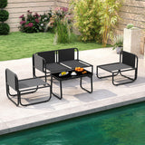 Costway 4-Piece Patio Furniture Set with Cushions & Coffee Table 64437121 New