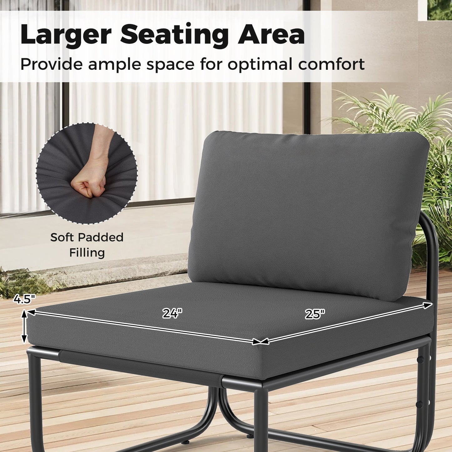 Costway 4-Piece Patio Furniture Set with Cushions & Coffee Table 64437121 New