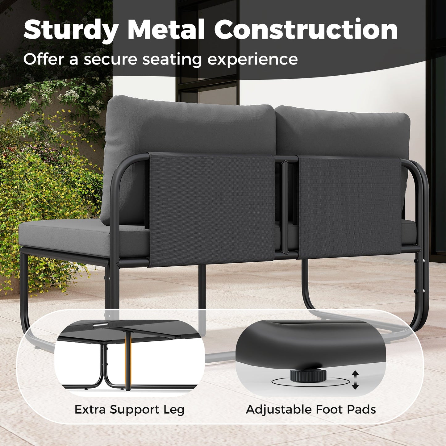 Costway 4-Piece Patio Furniture Set with Cushions & Coffee Table 64437121 New