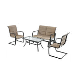 Costway 4-Piece Outdoor Patio Furniture Set Padded Glider Loveseat Coffee Table Brown 16735904 New