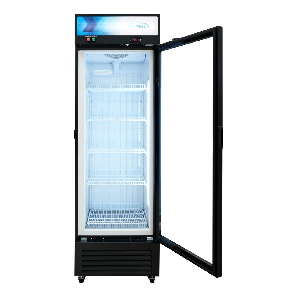 24 in. Commercial One Glass Door Merchandiser Freezer, 12 Cu. Ft. in Black