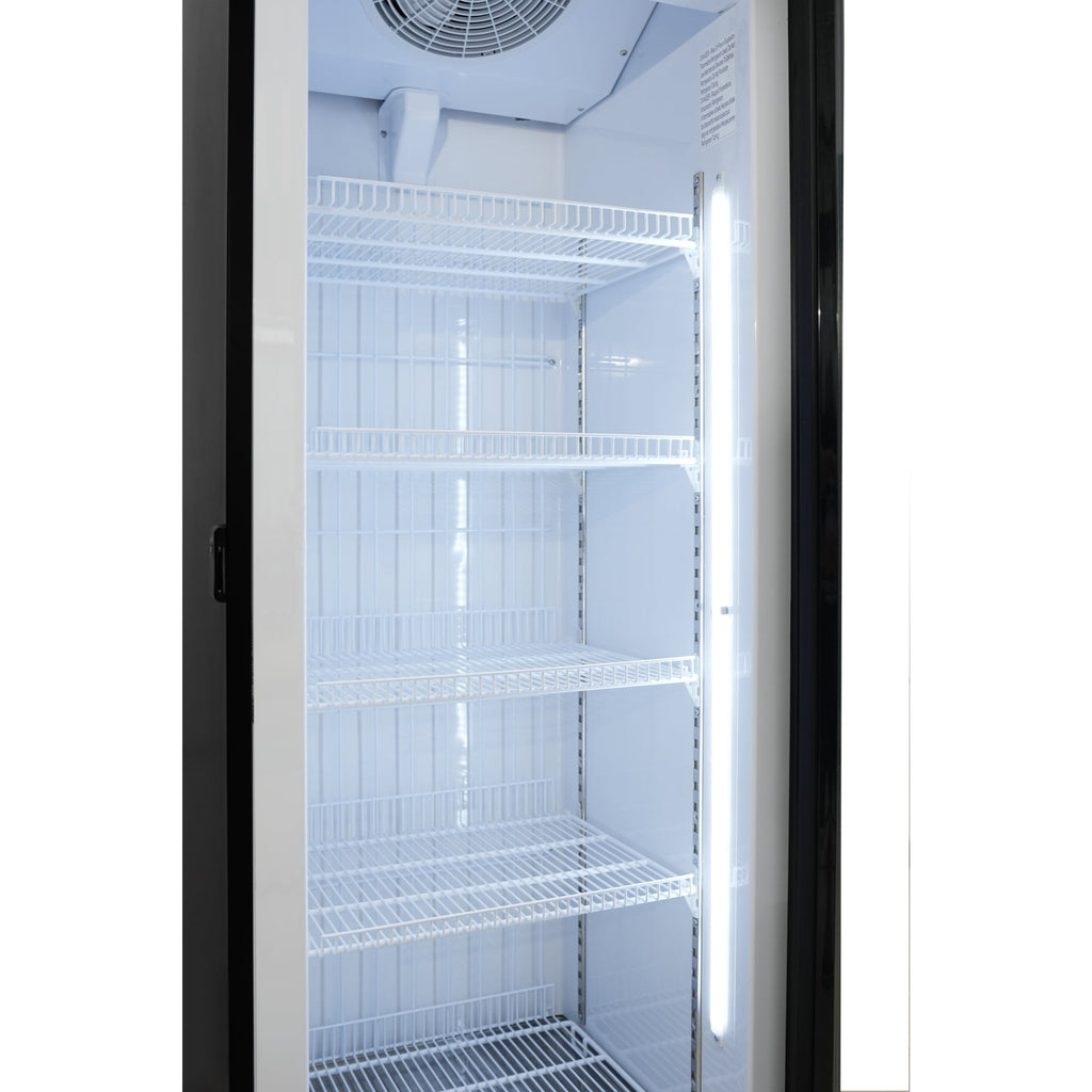 24 in. Commercial One Glass Door Merchandiser Freezer, 12 Cu. Ft. in Black