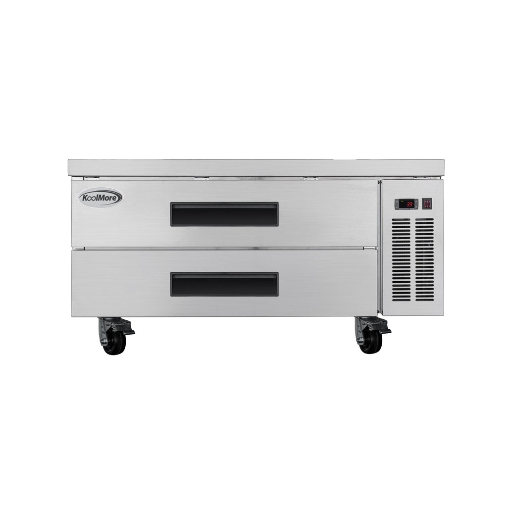 48 in. Commercial Chef Base Refrigerator Storage Cabinet for Cold Foods, Fresh Ingredients, and Condiments, Refrigerated Pull-Out Drawers, Rolling Caster Wheels, ETL Listed