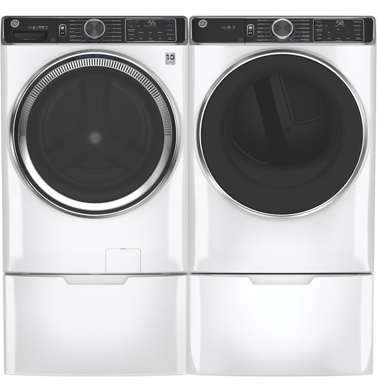 GE GE® ENERGY STAR® 7.8 cu. ft. Capacity Smart Front Load Gas Dryer with Steam and Sanitize Cycle