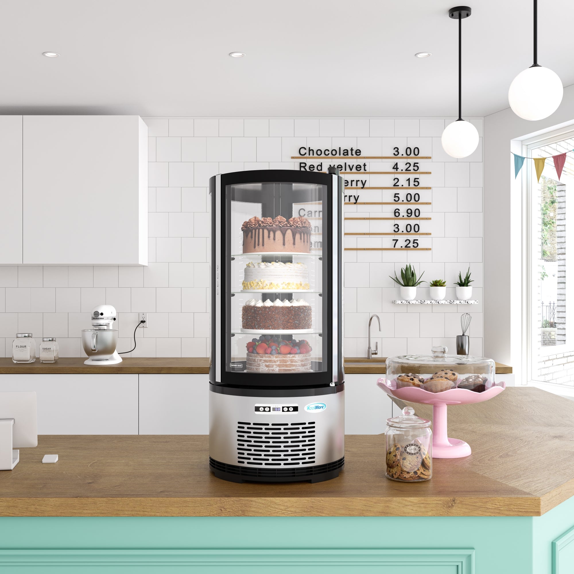 19 in. Circular Refrigerated Countertop Bakery Display Case