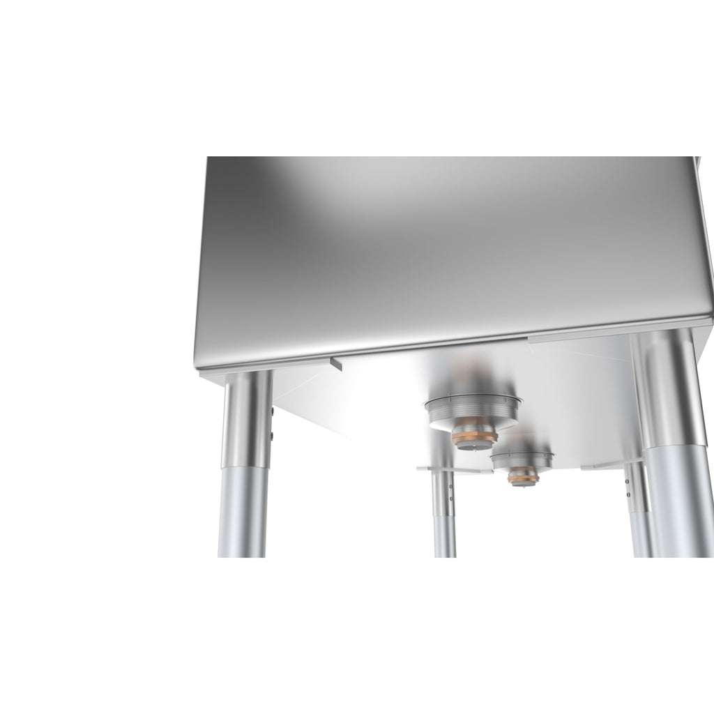 48 in. Two Compartment Stainless Steel Commercial Sink with 2 Drainboards, Bowl Size 15"x 15"x 12"