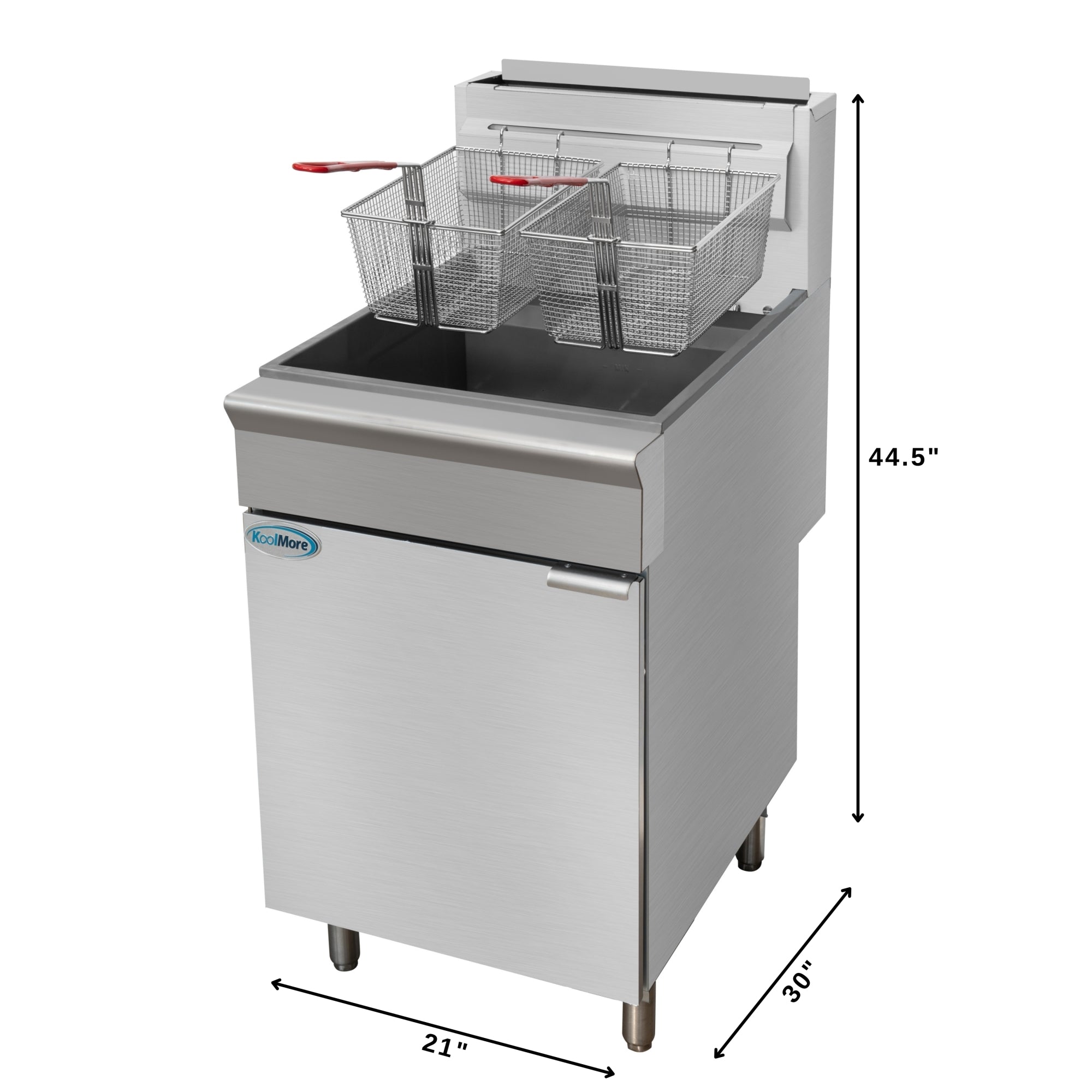 75 lb. Floor Standing Natural Gas Commercial Fryer with 150,000 BTU in Stainless-Steel, ETL Listed