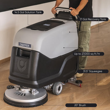 Dapper Supply Floor Scrubber Self-Propelled Walk-Behind 20" Brush 31.5" Squeegee New