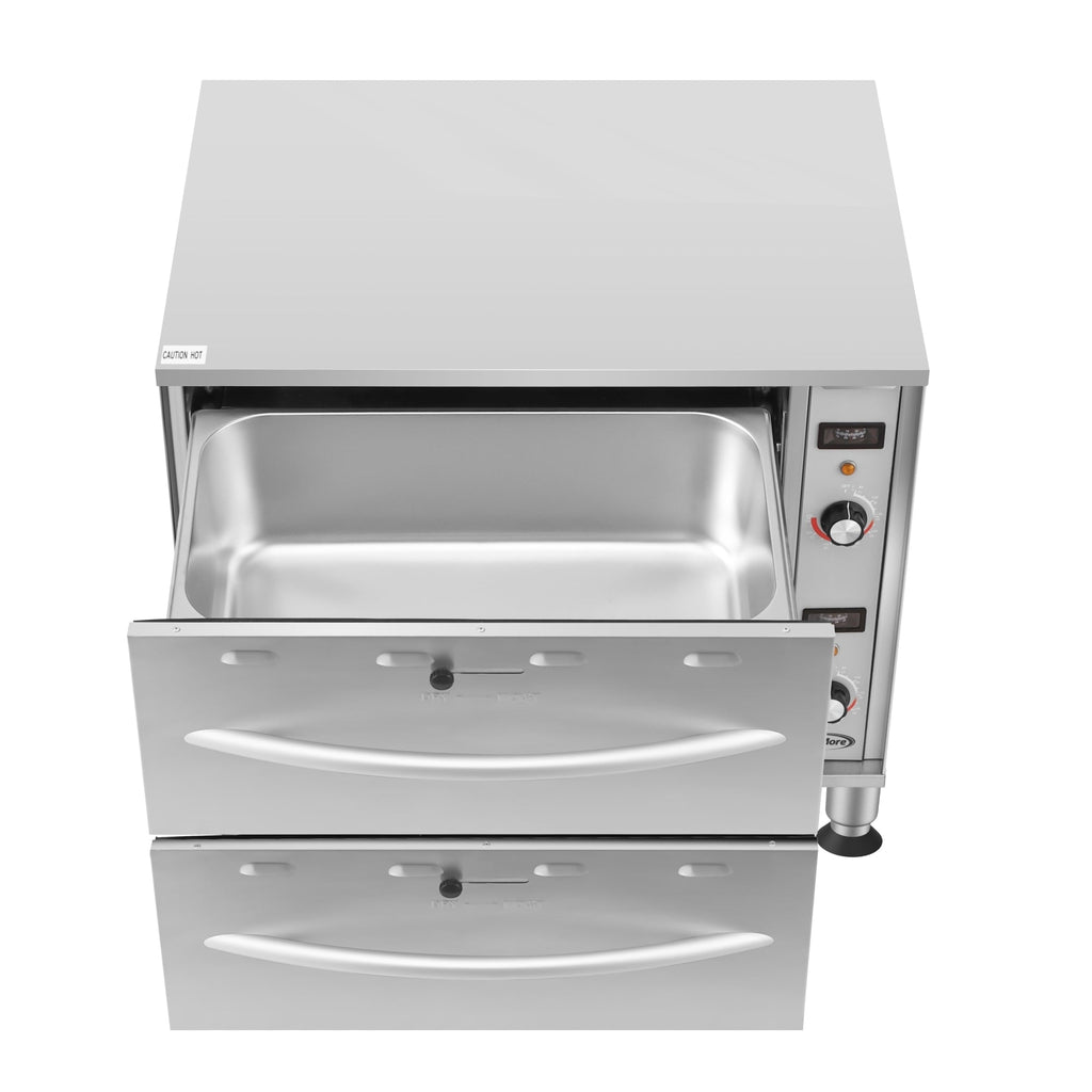 Two-Drawer Commercial Free Standing Warming Drawers in Stainless-Steel