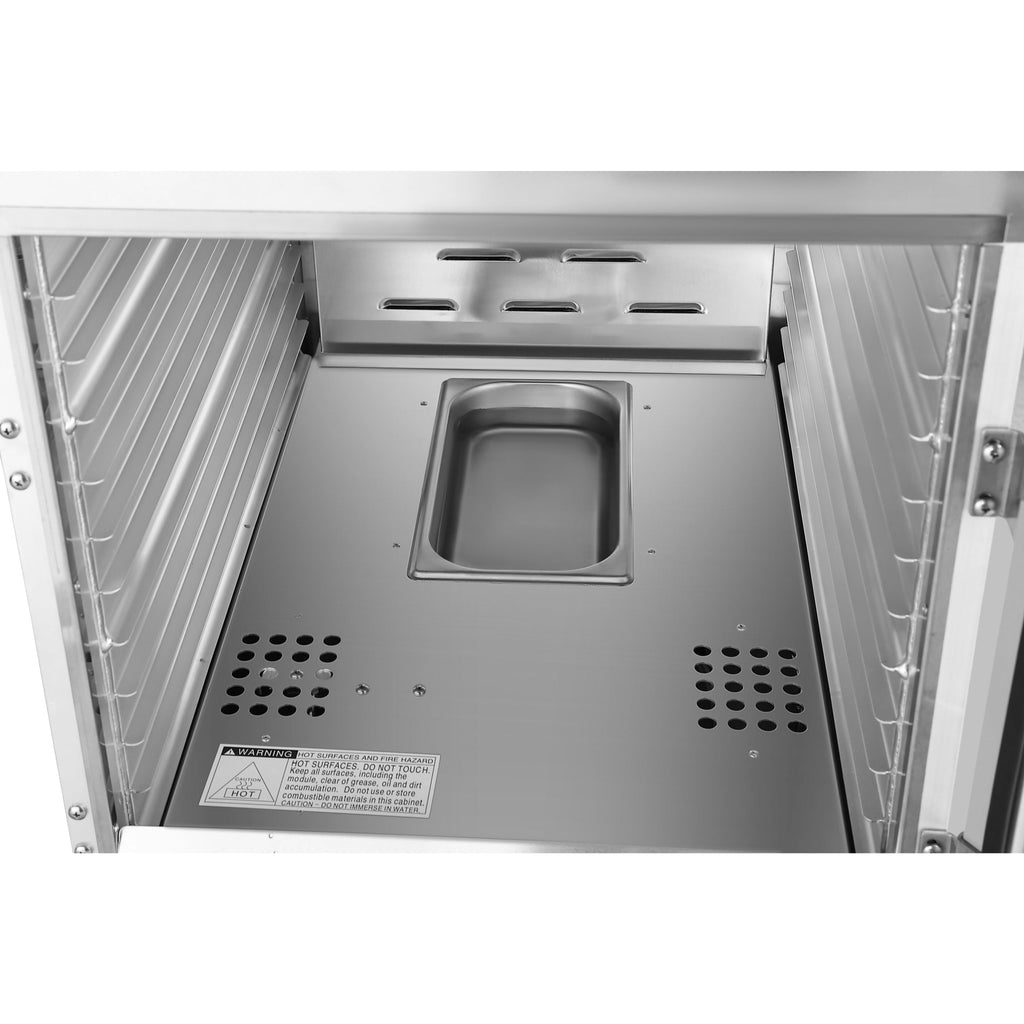 33 in. Commercial Insulated Half-Size Heated Holding Proofing Cabinet with 12-Pan Capacity and Glass Door in Silver