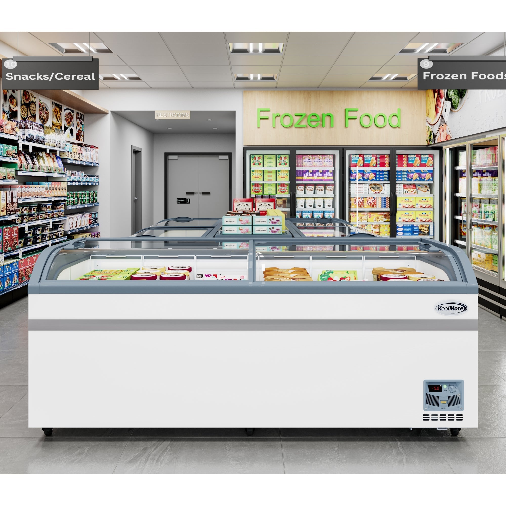 78 Inch Manual Defrost Island Chest Freezer in White, 19 cu. ft.