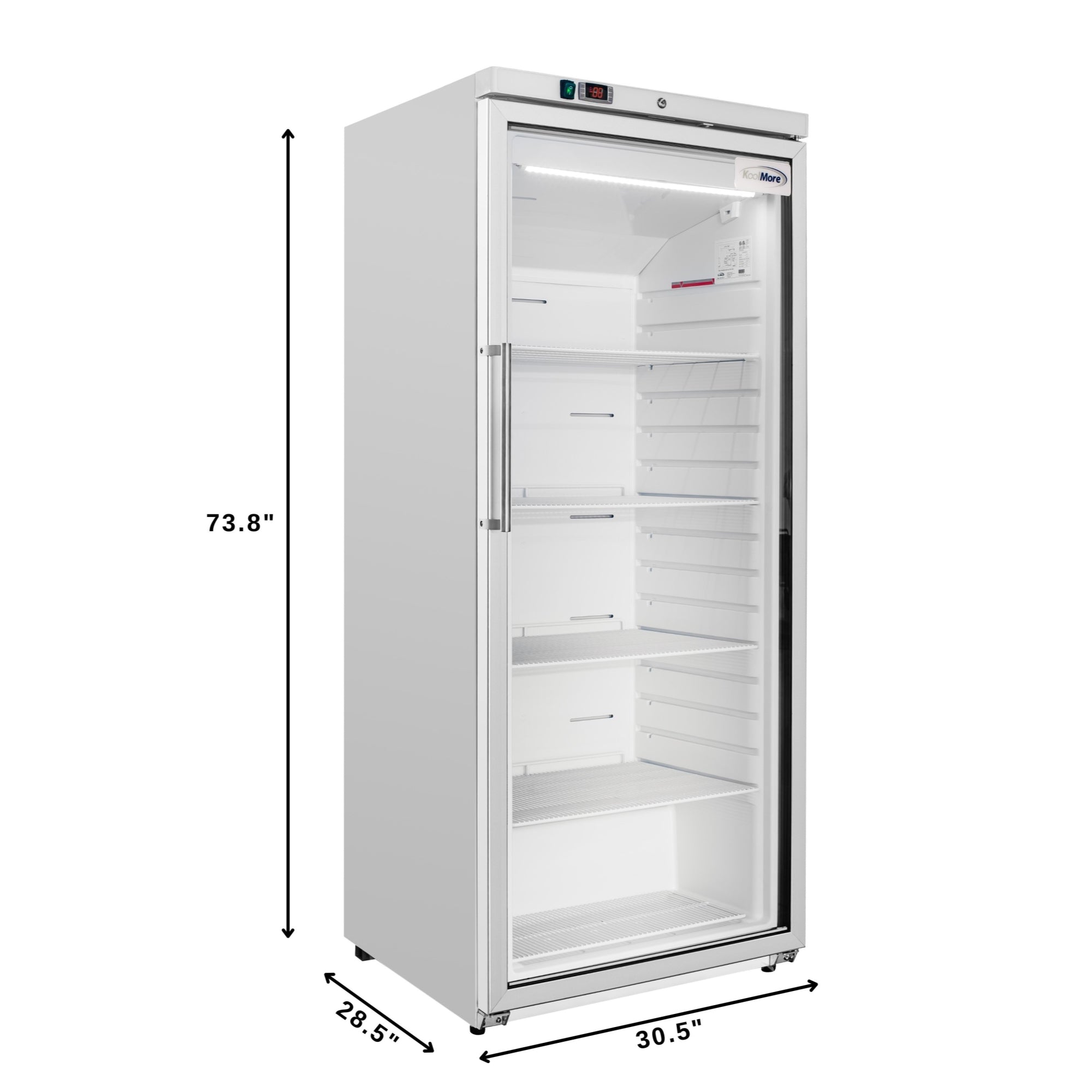 30 in. 21 cu. ft. Commercial Auto Defrost Glass Door Reach-In Freezer in White