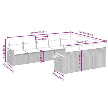 vidaXL Garden Sofa Set Grey
