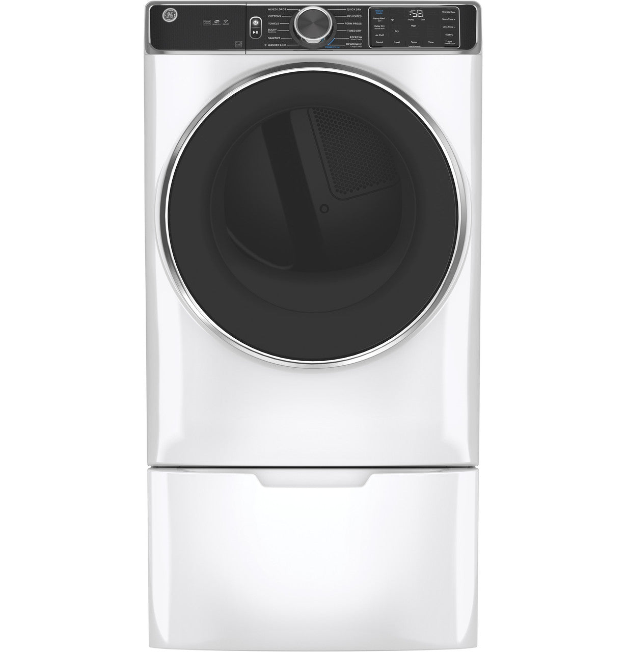 GE GE® ENERGY STAR® 7.8 cu. ft. Capacity Smart Front Load Gas Dryer with Steam and Sanitize Cycle