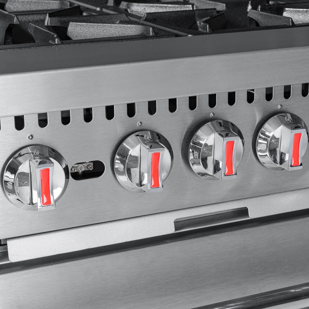 24 in. 4 Burner Commercial Natural Gas Range with Oven in Stainless-Steel