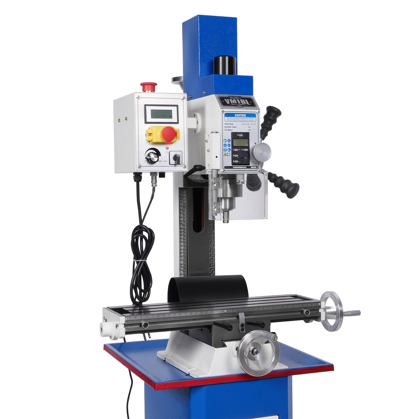 6"x20'' Benchtop Mill Drill Machine, Variable Speed, R8 Spindle, 1 HP, 110V, Brushless Motor Compact Milling Drilling Tool for Garage Shop, DIY Metalworking without Stand VM18L