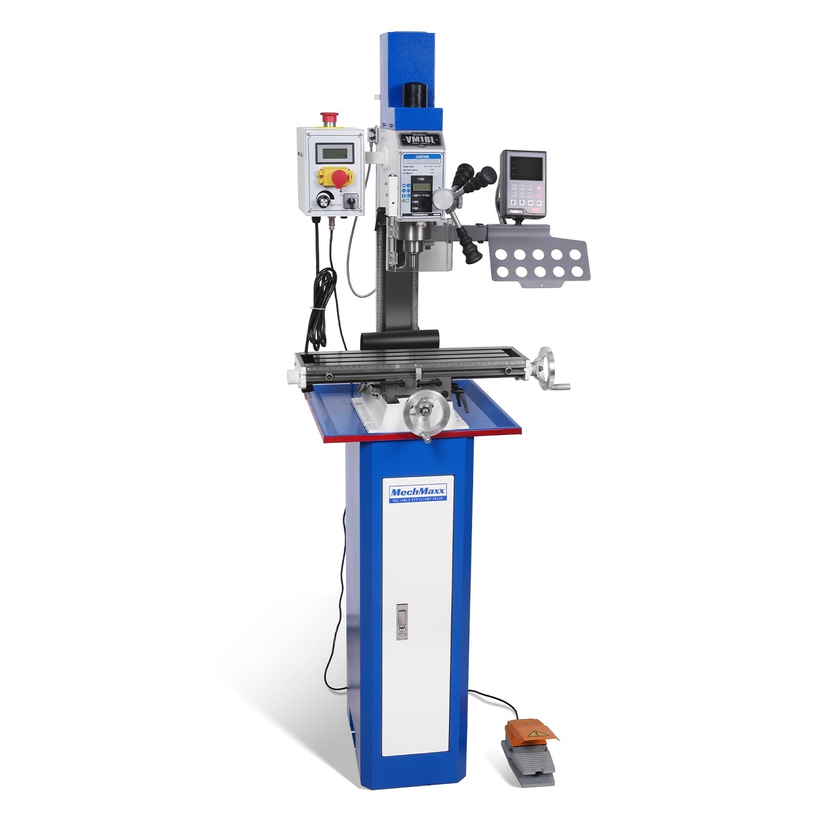 MechMaxx VM18LD Mill Drill Machine 6x20" Benchtop DRO Brushless Motor Variable Speed R8 Spindle 1 HP 110V Compact Milling Drilling Tool New