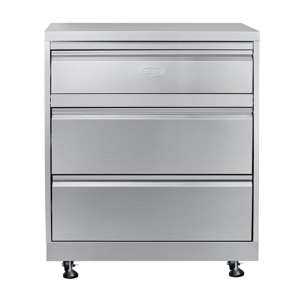 32 in. Stainless-Steel Outdoor Kitchen Cabinet with Three Drawers