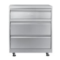 32 in. Stainless-Steel Outdoor Kitchen Cabinet with Three Drawers