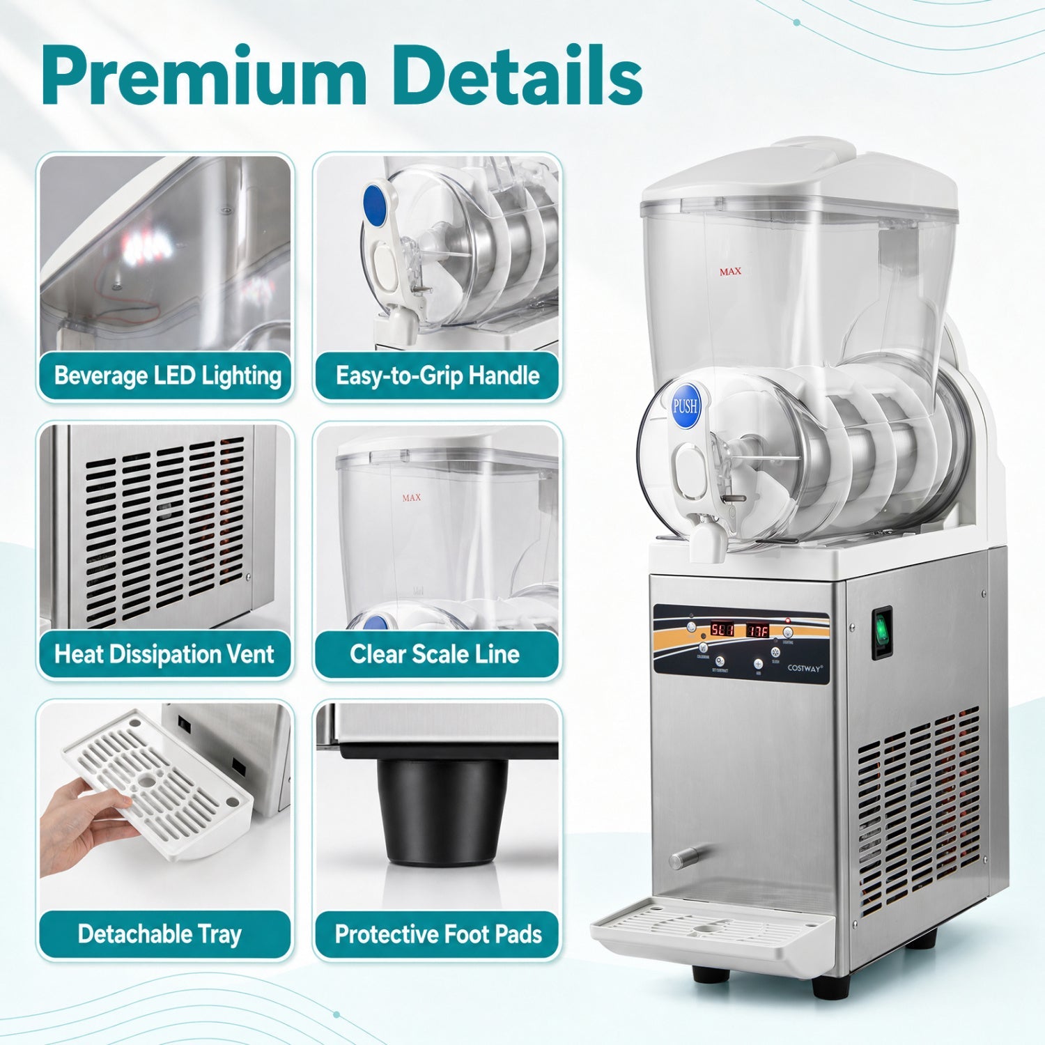 Costway Commercial Slushy Machine Single Tank 507 oz 41147230 New