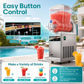 Costway Commercial Slushy Machine Single Tank 507 oz 41147230 New