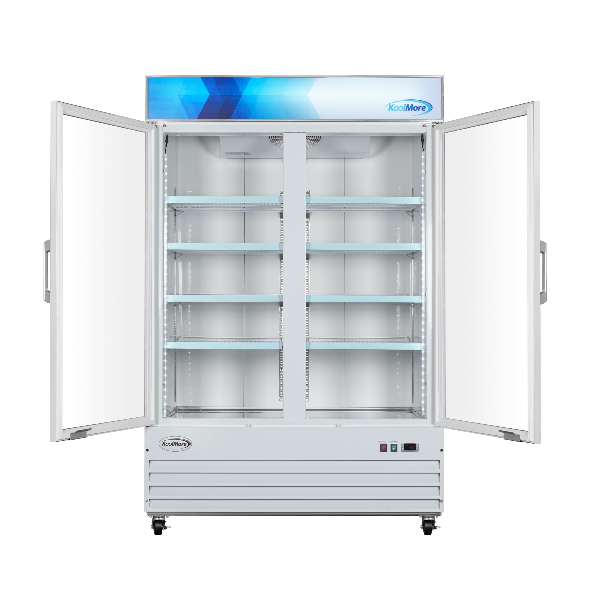 53 in. 2-Door Commercial Display Merchandiser Freezer 45 cu. ft. in White