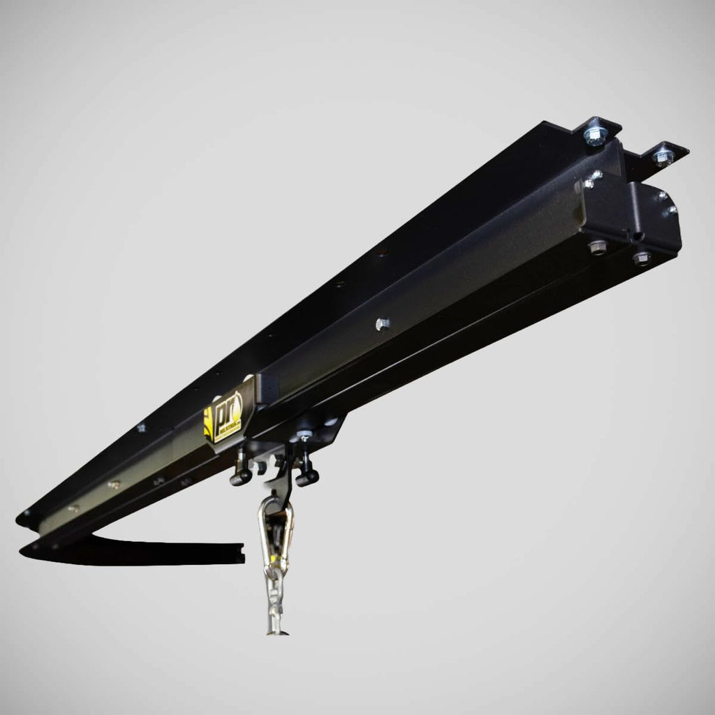 Pro Mountings - Professional Roller Mount Track for Heavy Bags, and Martial Arts Bags | 8 Feet Long (2 4 Foot Connectable Sections) + IB-110R Roller Mount Combo Kit for I Beams or Drywall Mounting
