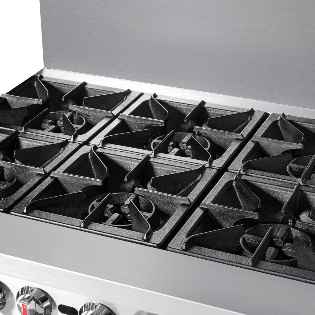 60 in. Commercial LP Range with 24 in. Griddle and Broiler in Stainless-Steel