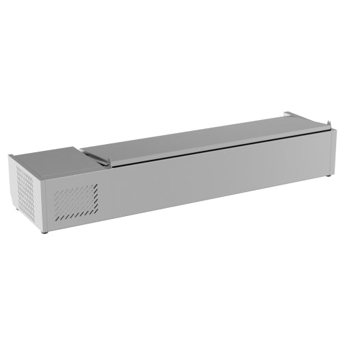 59 in. Six Pan Refrigerated Countertop Condiment Prep Station