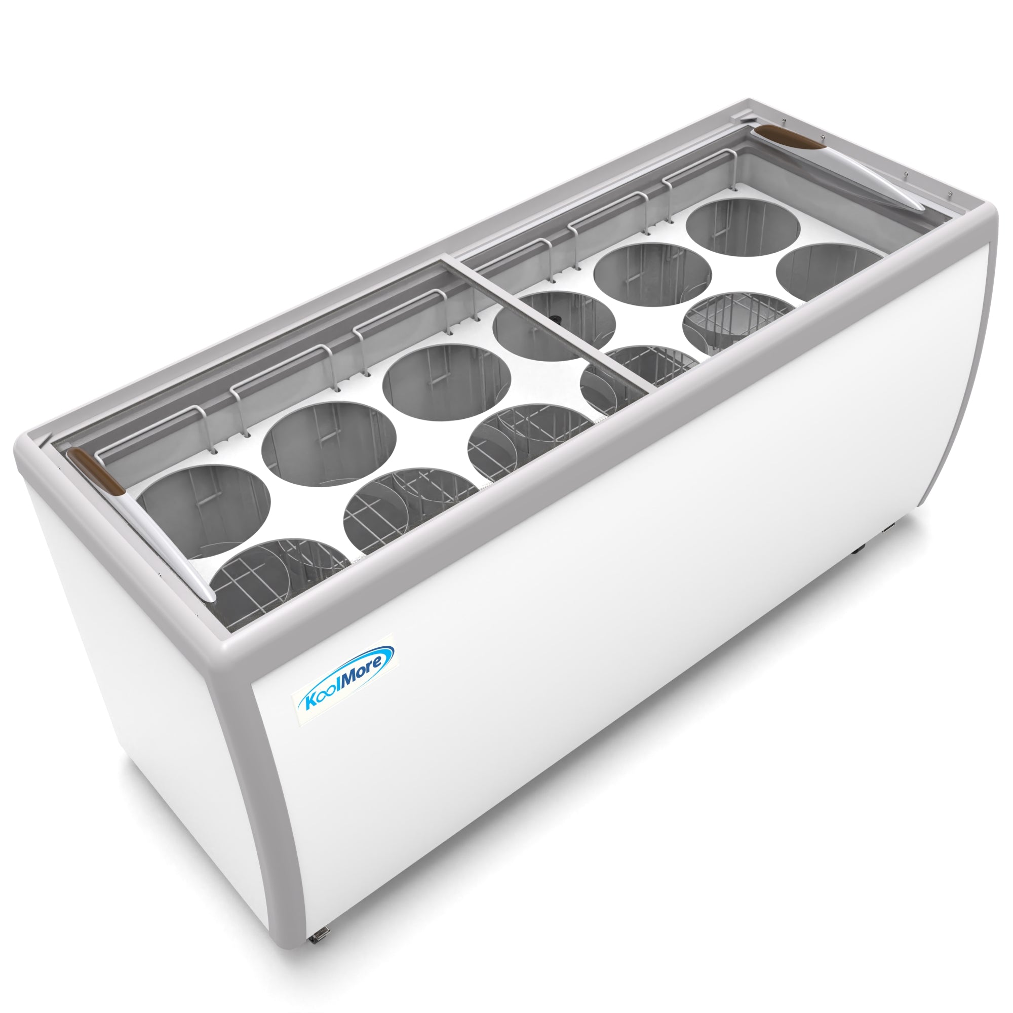 70 in. 12 Tub Ice Cream Dipping Cabinet Display Freezer with Sliding Glass Door, 20 cu. ft.