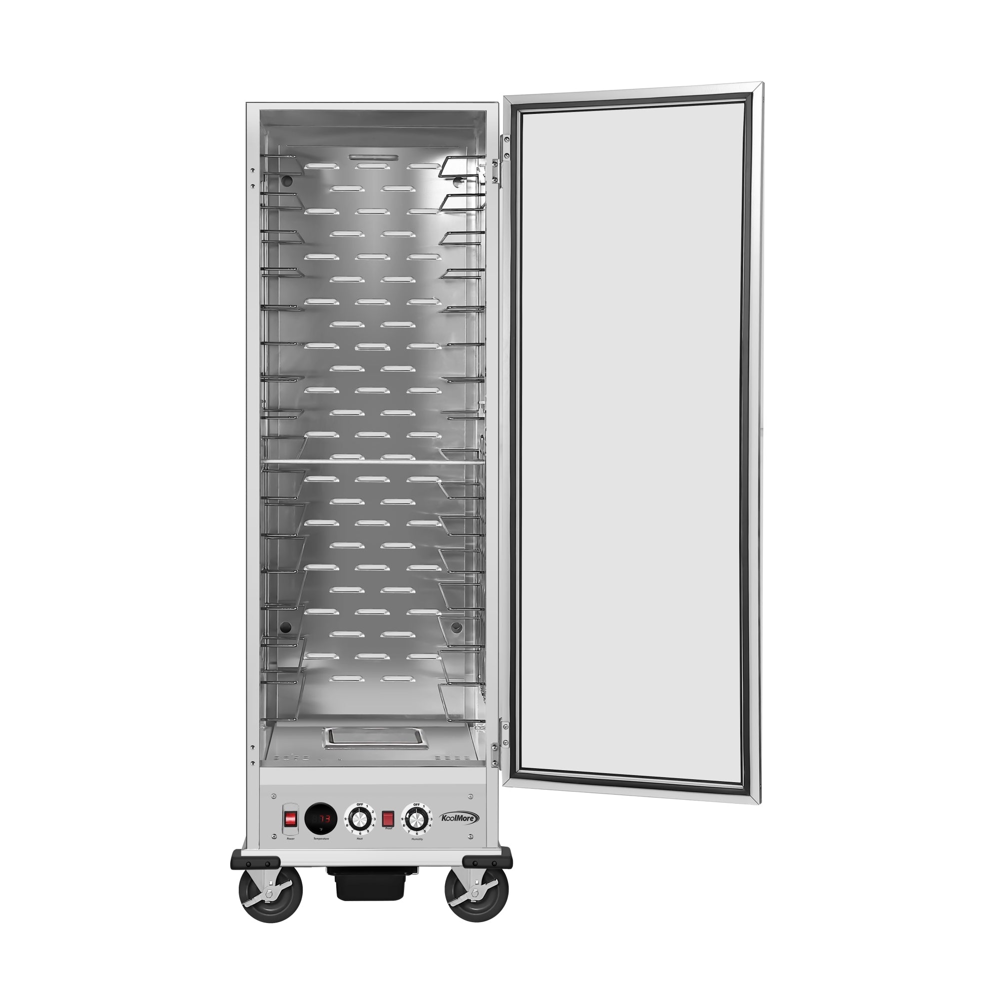 33 in. Commercial Non-Insulated Heated Holding/Proofing Cabinet with Glass Door and Wire Racks in Silver