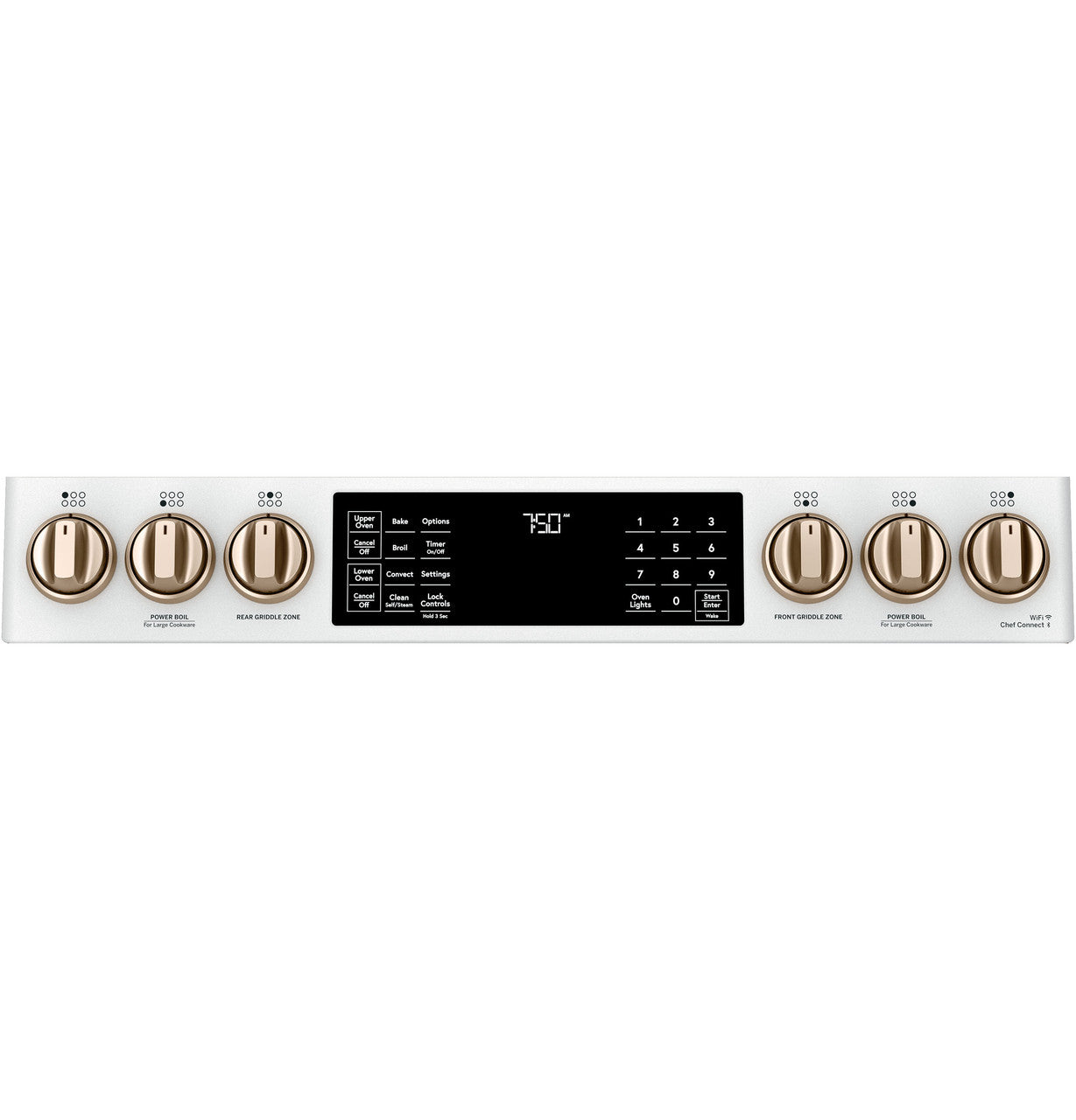 CAFÉ™ 30" Smart Slide-In, Front-Control, Gas Double-Oven Range with Convection