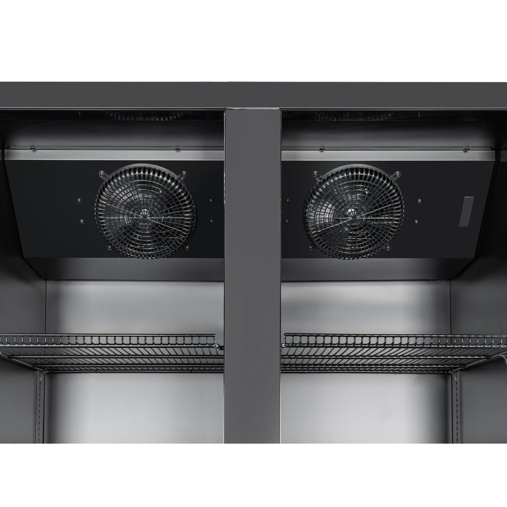 45 in. Two-Door Commercial Display Merchandiser Refrigerator in Sleek Black, 35 cu. ft. ETL Listed