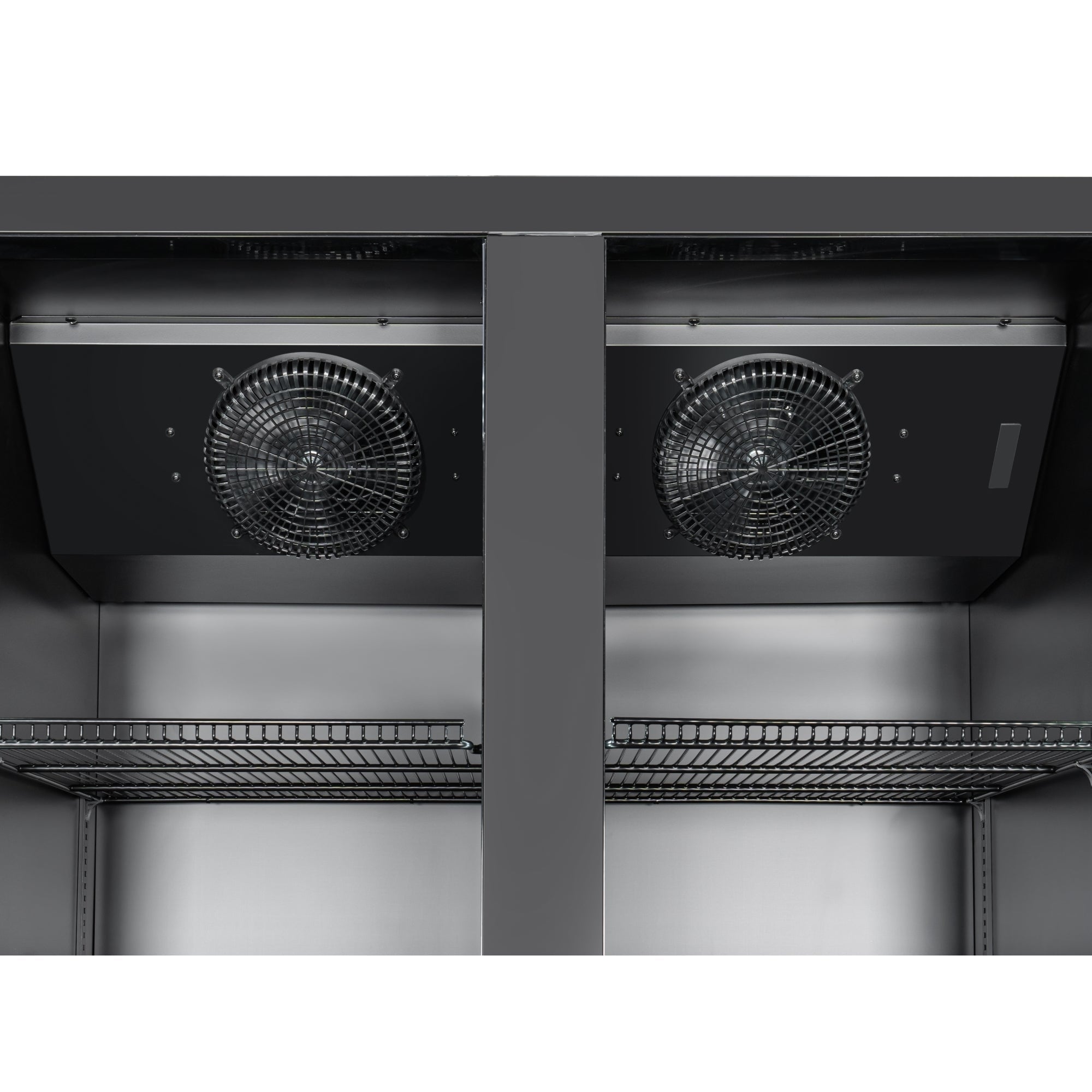 45 in. Two-Door Commercial Display Merchandiser Refrigerator in Sleek Black, 35 cu. ft. ETL Listed