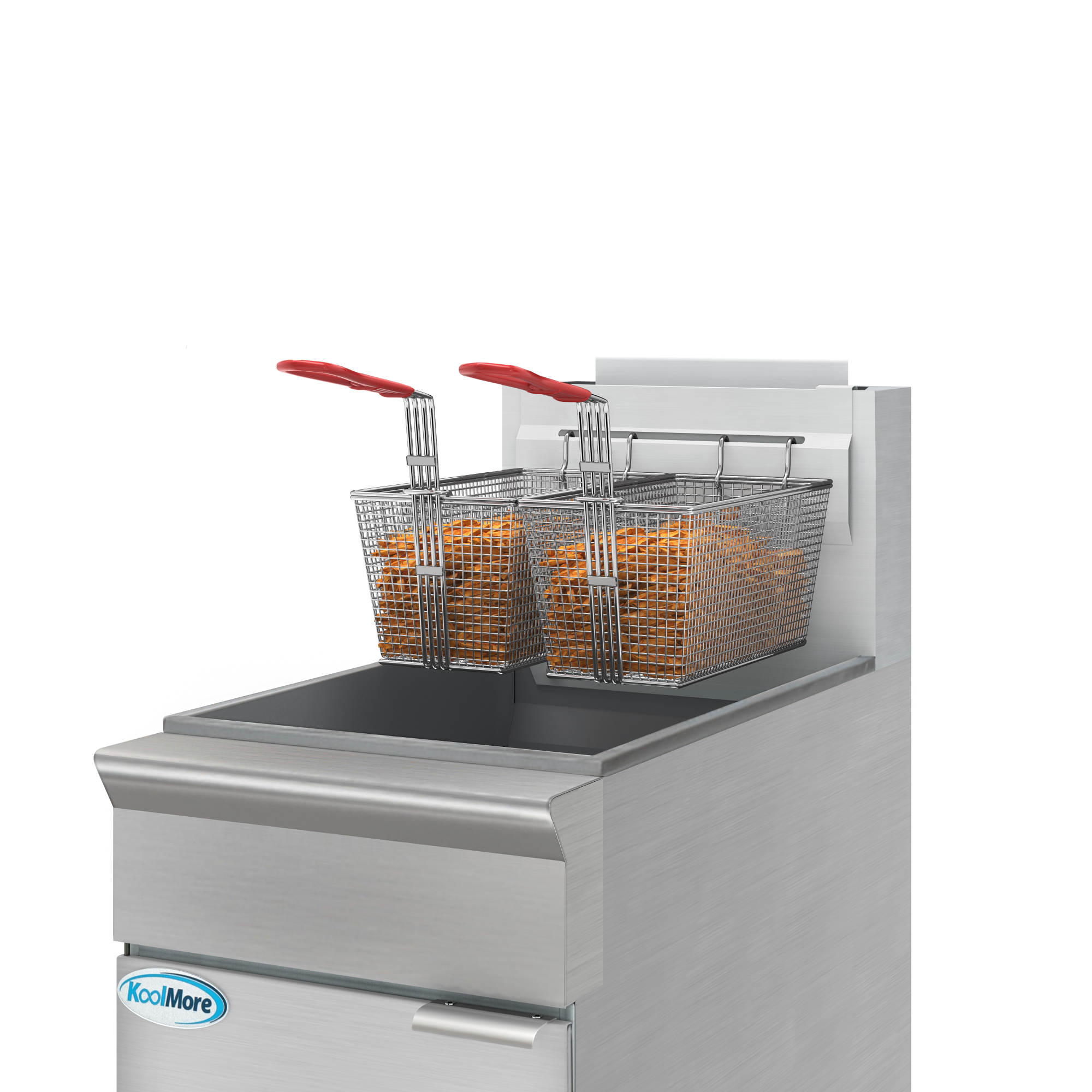 50 lb. Floor Standing Liquid Propane Commercial Fryer with 120,000 BTU in Stainless-Steel, ETL Listed