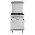 24 in. 4 Burner Commercial Natural Gas Range with Oven in Stainless-Steel