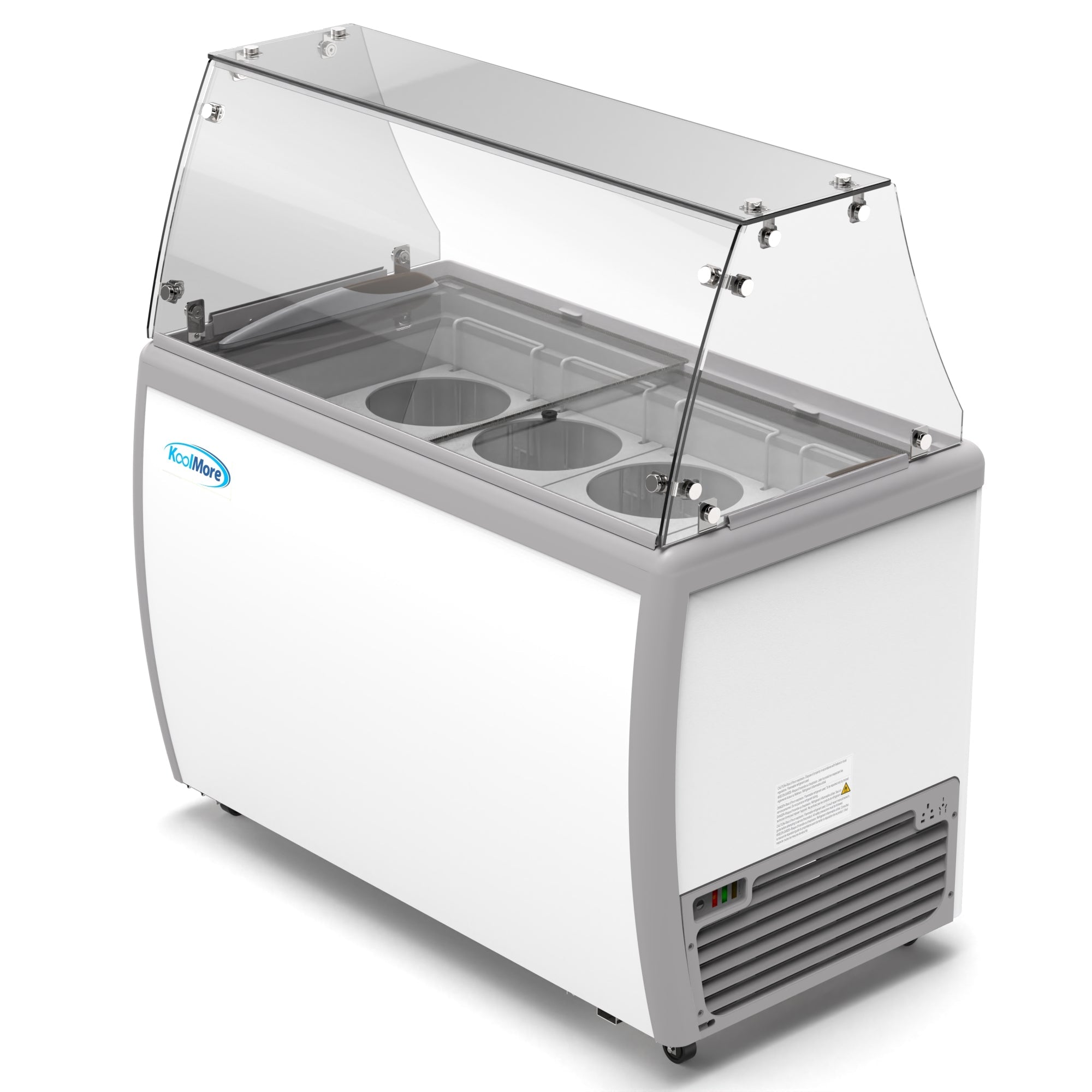 50 in. 8 Tub Ice Cream Dipping Cabinet Display Freezer with Sliding Glass Door and Sneeze Guard 13 cu. ft.