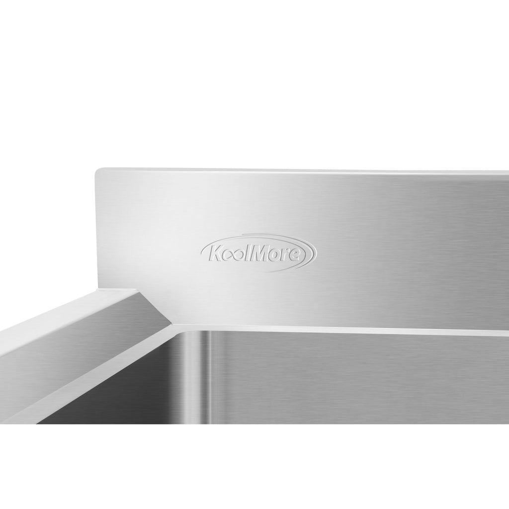 48 in. Three-Compartment Commercial Under-Bar Sink with 3 in. Backsplash, Right Drainboard and Low Lead Faucet, NSF Certified in Stainless Steel