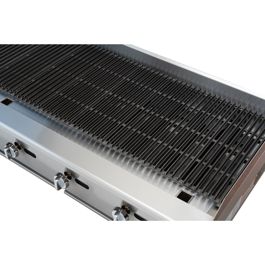 48 in. Commercial 4-Burner Natural Gas Charbroiler with 120,000 BTU in Stainless-Steel KM-GCB4-48M)