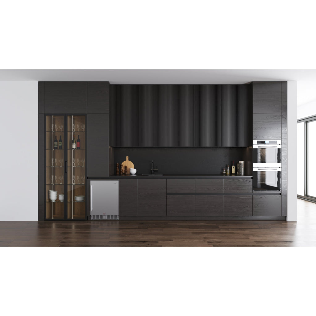 23.4 in. Stainless Steel, Solid-Door Built-In Refrigerator and Beverage Cooler, 5 Cu. ft. - Wrap